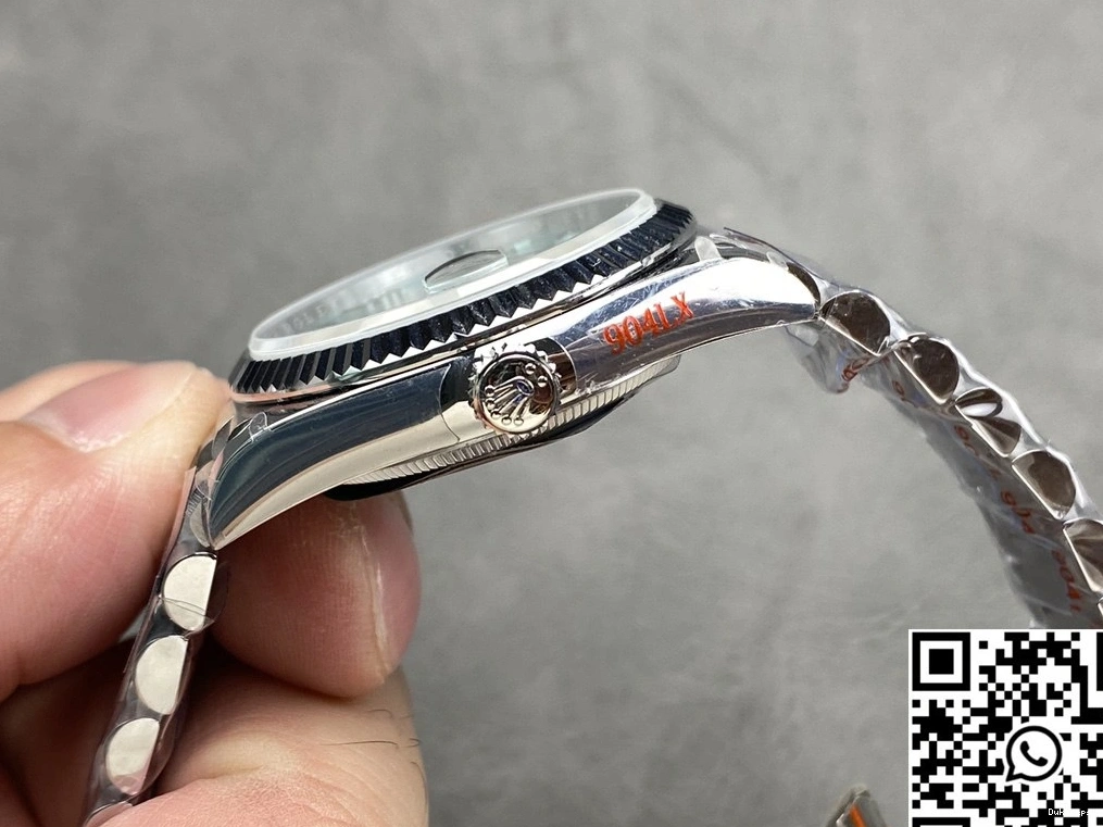 QF M128236-0018 Factory Rolex Dial Day Date White v5 36mm Tungsten Steel 0331